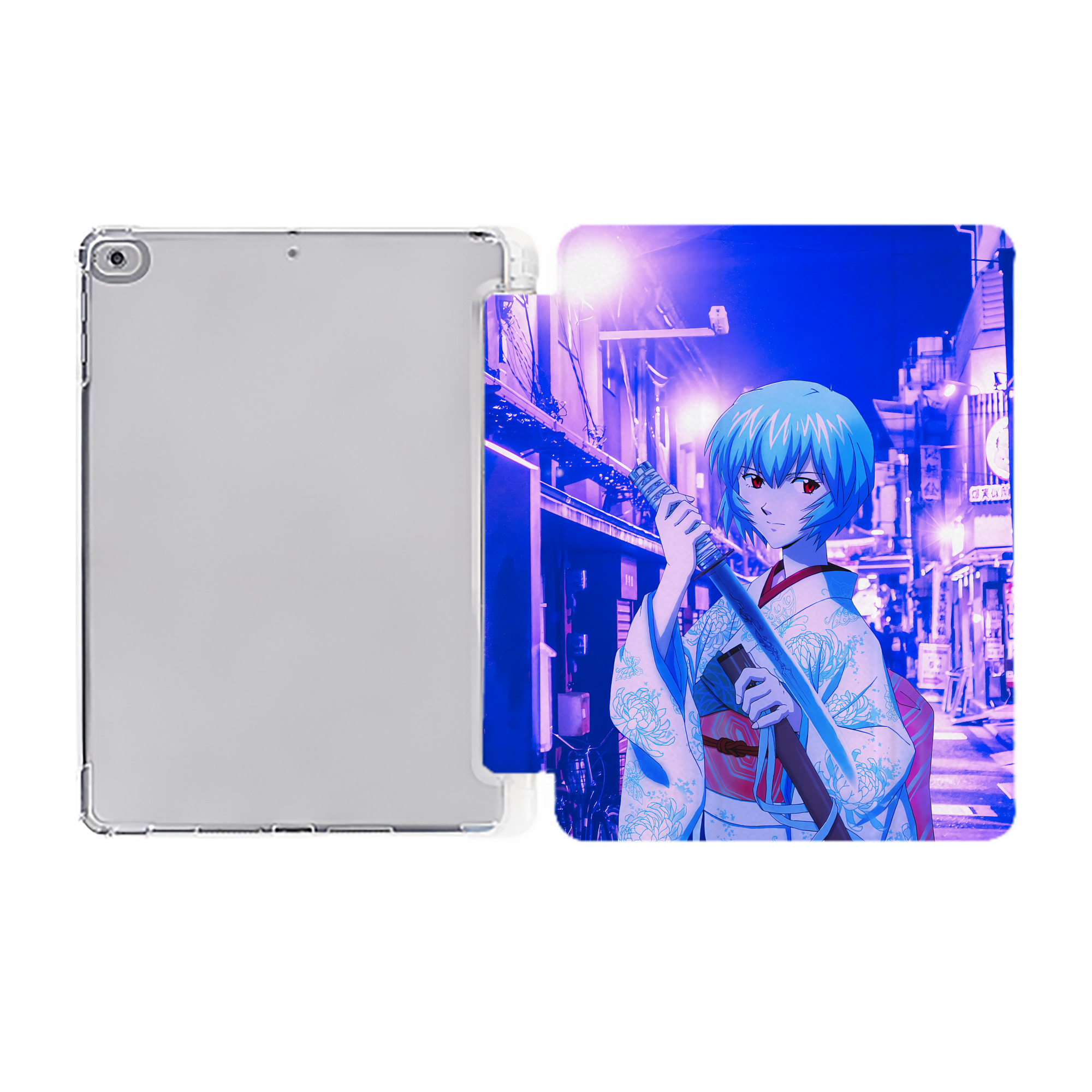 （画像用） EVA 新世紀エヴァンゲリオン IPad ケース ペン収納付き 三つ折りスタンド PUレザー×シリコン 対応機種9.5/10.5/10.9インチ
